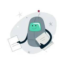 Ziggy, Stardusts orkestreringsagent: en illustrerad robot med mintgrönt ansikte och röd antenn, med papper i händerna